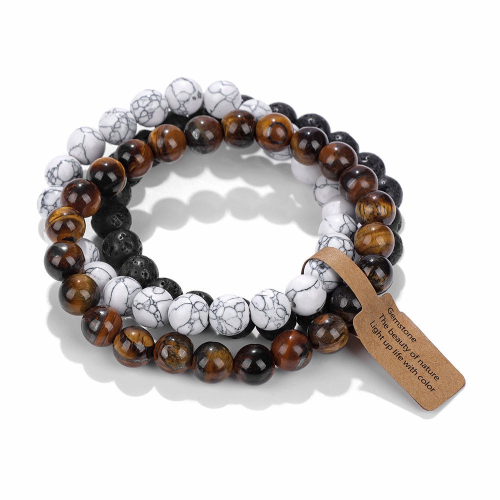 8mm Natural Stone Beads Elastic Bracelet for Women