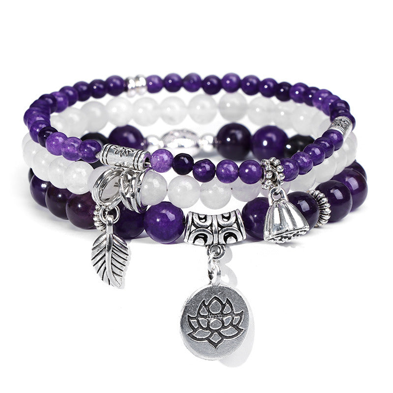 Bohemian Natural Stone Agate Beads Elastic Bracelet