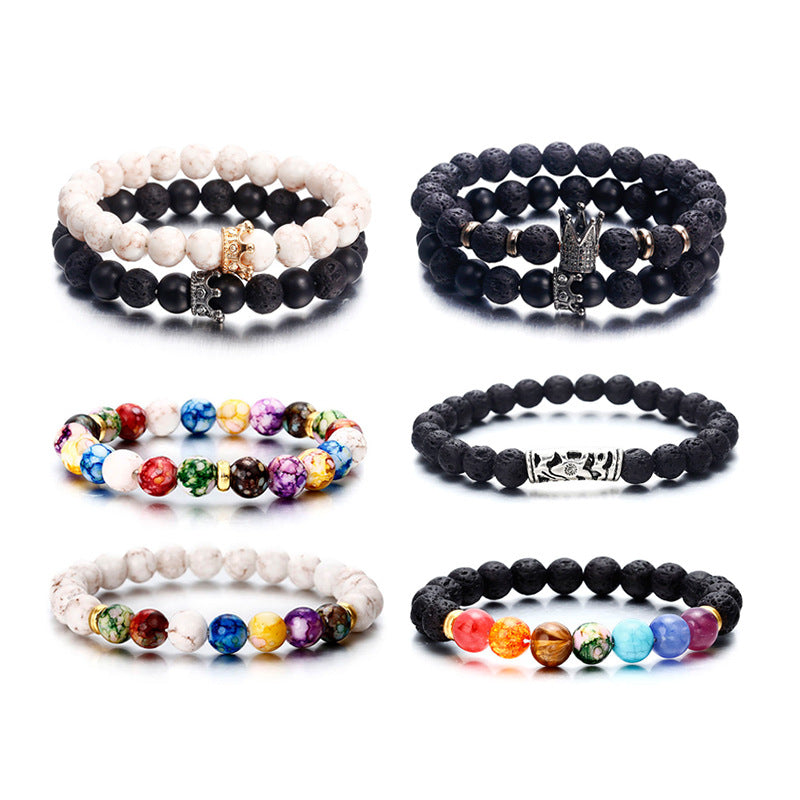 Natural Agate Volcanic Stone Bracelet