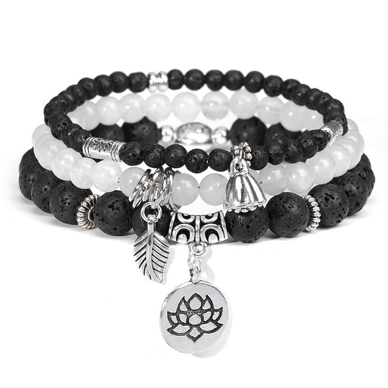 Bohemian Natural Stone Agate Beads Elastic Bracelet