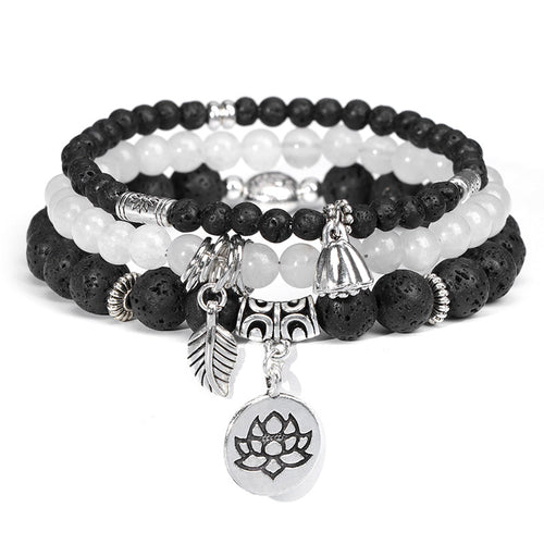 Bohemian Natural Stone Agate Beads Elastic Bracelet
