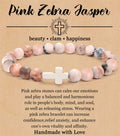 8mm Natural Stone Cross Bracelet for Men and Women
