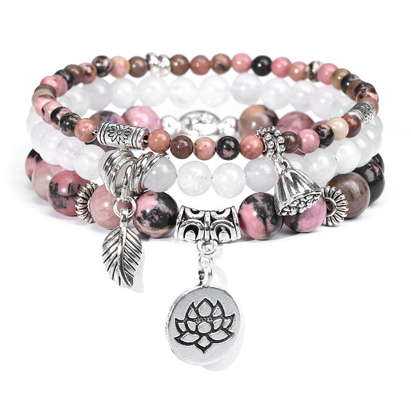 Bohemian Natural Stone Agate Beads Elastic Bracelet