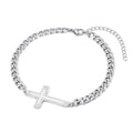 Stainless Steel Men's Silver Cross Bracelet